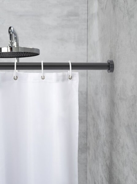 Crna teleskopska kupaonska šipka Wenko Luz, dužine 110-185 cm