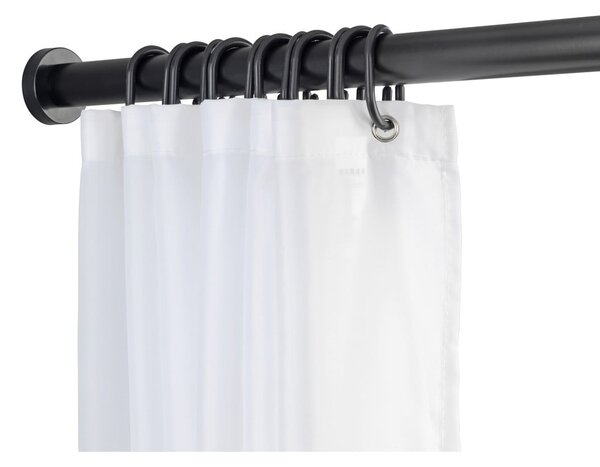 Crna teleskopska kupaonska šipka Wenko Luz, dužine 110-185 cm