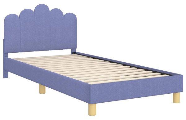 Krevet za djecu s uzglavljem Traper plava 90 x 200 cm Tkanina - Plava / 90 x 200 cm