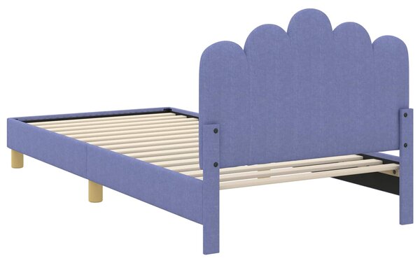 Krevet za djecu s uzglavljem Traper plava 90 x 200 cm Tkanina - Plava / 90 x 200 cm