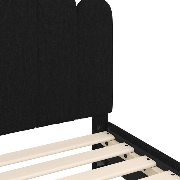 Okvir kreveta za malu djecu s naslonom Crna 70 x 140 cm Tkanina - Crna / 70 x 140 cm