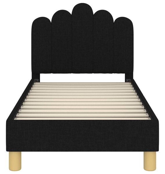 Okvir kreveta za malu djecu s naslonom Crna 70 x 140 cm Tkanina - Crna / 70 x 140 cm