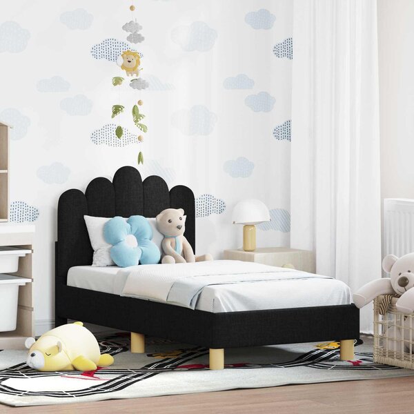 Okvir kreveta za malu djecu s naslonom Crna 70 x 140 cm Tkanina - Crna / 70 x 140 cm