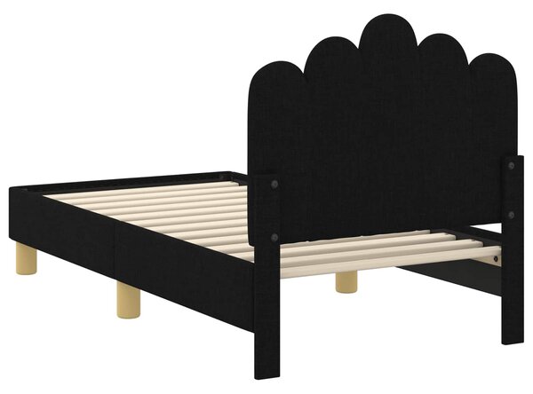 Okvir kreveta za malu djecu s naslonom Crna 70 x 140 cm Tkanina - Crna / 70 x 140 cm