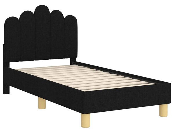 Okvir kreveta za malu djecu s naslonom Crna 70 x 140 cm Tkanina - Crna / 70 x 140 cm