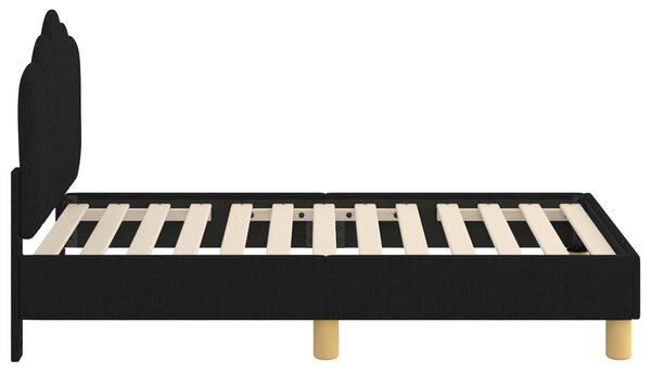 Okvir kreveta za malu djecu s naslonom Crna 70 x 140 cm Tkanina - Crna / 70 x 140 cm
