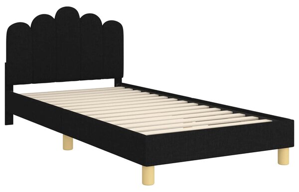 Krevet za djecu s uzglavljem Crna 80 x 200 cm Tkanina - Crna / 80 x 200 cm