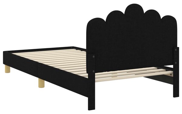 Krevet za djecu s uzglavljem Crna 80 x 200 cm Tkanina - Crna / 80 x 200 cm