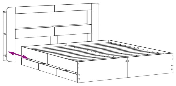 Okvir kreveta s pohranom Crna 180 x 200 cm Konstruirano drvo - Crna / 180 x 200 cm