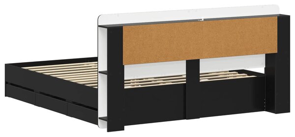 Okvir kreveta s pohranom Crna 180 x 200 cm Konstruirano drvo - Crna / 180 x 200 cm