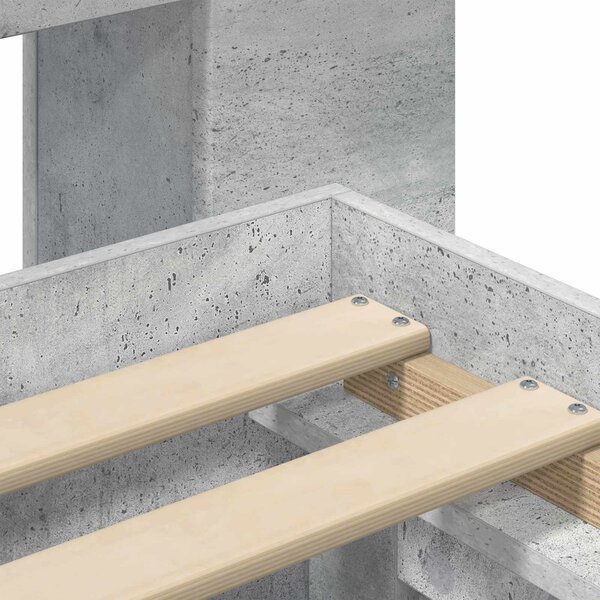 Okvir kreveta s pohranom s ladicama Betonska siva 90 x 190 cm - Siva / 90 x 190 cm