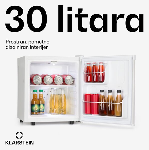 Klarstein Silent Cool, hladnjak, 30 L, Arctic-Fox Cooling, G, bijeli