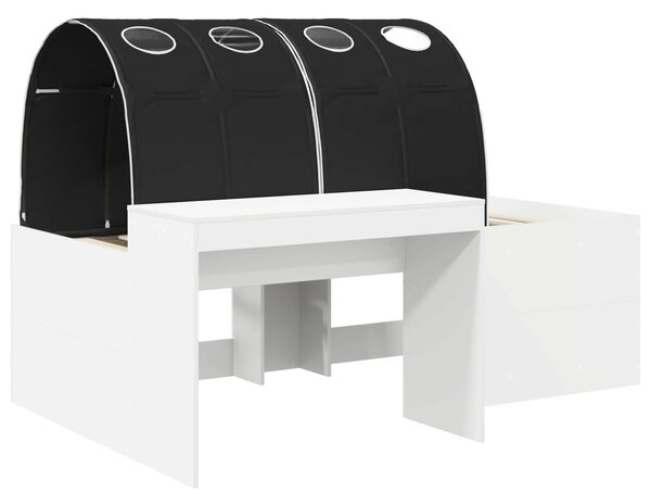 Krevet s tunelom 4 pcs Artisian hrast i crna Konstruirano drvo - Smeđa / 118,6 x 193,2 x 75,1 cm