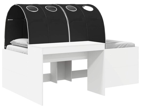 Krevet s tunelom 4 pcs Artisian hrast i crna Konstruirano drvo - Smeđa / 118,6 x 193,2 x 75,1 cm