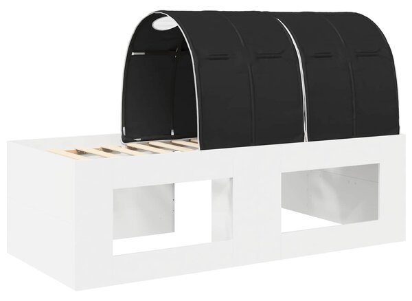 Krevet s tunelom 4 pcs Artisian hrast i crna Konstruirano drvo - Smeđa / 118,6 x 193,2 x 75,1 cm