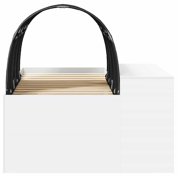 Krevet s tunelom 4 pcs Artisian hrast i crna Konstruirano drvo - Smeđa / 118,6 x 193,2 x 75,1 cm