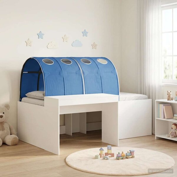 Krevet s tunelom 4 pcs Artisian hrast i plava Konstruirano drvo - Smeđa / 118,6 x 193,2 x 75,1 cm