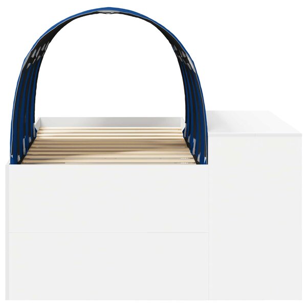 Krevet s tunelom 4 pcs Artisian hrast i plava Konstruirano drvo - Smeđa / 118,6 x 193,2 x 75,1 cm