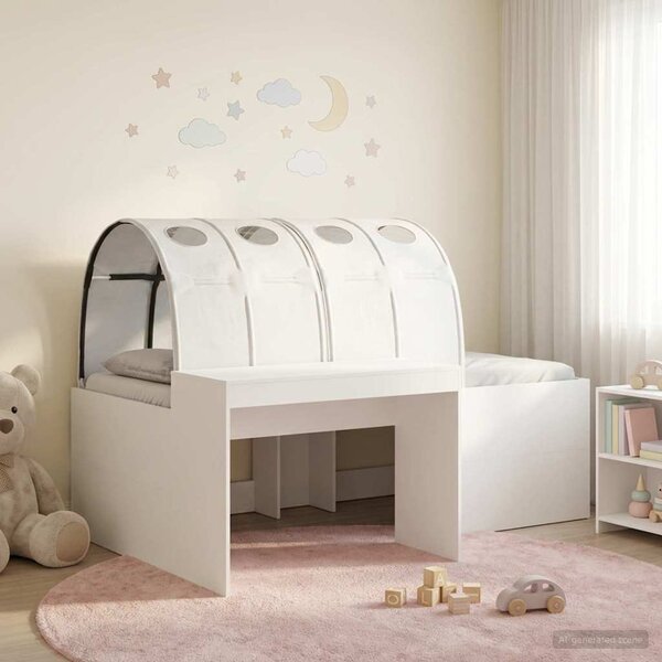Krevet s tunelom 4 pcs Artisian hrast i bijela - Smeđa / 118,6 x 193,2 x 75,1 cm