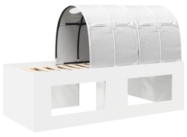 Krevet s tunelom 4 pcs Artisian hrast i bijela - Smeđa / 118,6 x 193,2 x 75,1 cm