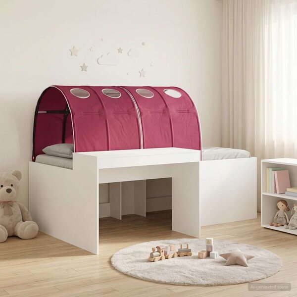 Krevet s tunelom 4 pcs Artisian hrast i crvena - Smeđa / 118,6 x 193,2 x 75,1 cm