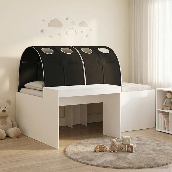 Krevet s tunelom 4 pcs Artisian hrast i crna Konstruirano drvo - Smeđa / 118,6 x 193,2 x 75,1 cm
