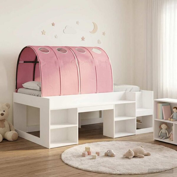 Krevet s tunelom 3 pcs Bijela i ružičasta Konstruirano drvo - Bijela / 75 x 190 cm