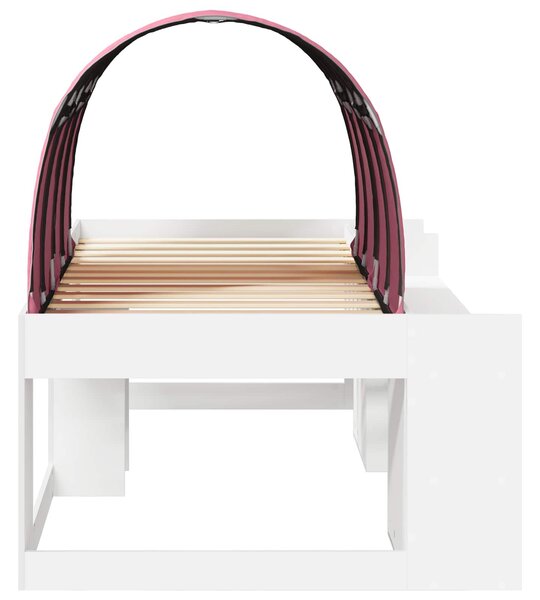 Krevet s tunelom 3 pcs Bijela i ružičasta Konstrukcijsko drvo - Bijela / 98.5 x 200 cm