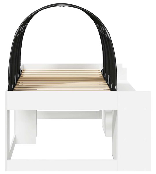 Krevet s tunelom 3 pcs Bijela i crna Konstruirano drvo - Bijela / 75 x 190 cm
