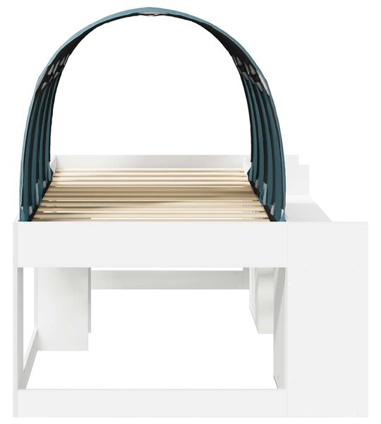 Krevet s tunelom 3 pcs Bijela i svjetloplava Konstruirano drvo - Bijela / 75 x 190 cm