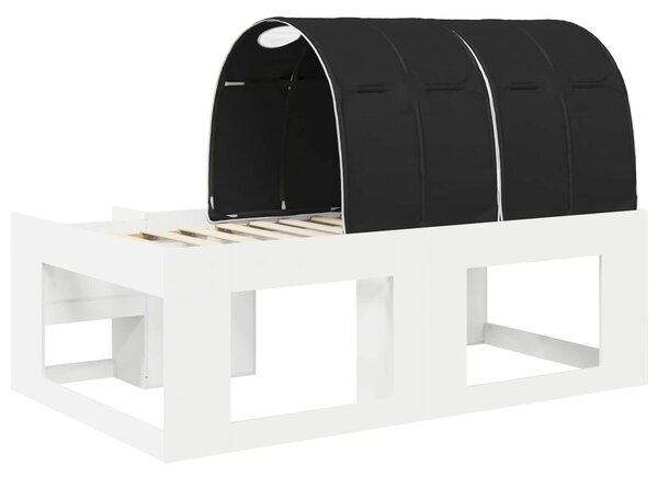 Krevet s tunelom 3 pcs Bijela i crna Konstruirano drvo - Bijela / 75 x 190 cm
