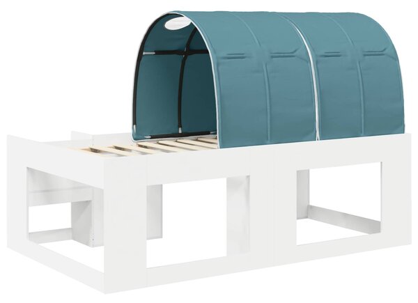 Krevet s tunelom 3 pcs Bijela i svjetloplava Konstruirano drvo - Bijela / 75 x 190 cm