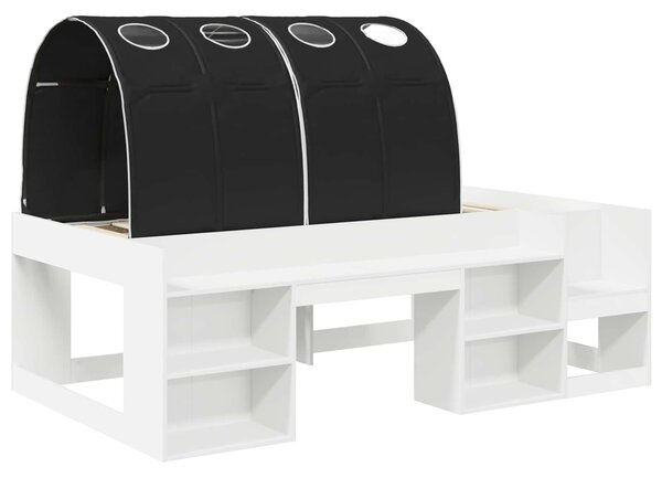 Krevet s tunelom 3 pcs Bijela i crna Konstruirano drvo - Bijela / 75 x 190 cm