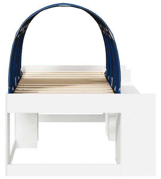 Krevet s tunelom 3 pcs Bijela i plava Konstrukcijsko drvo - Bijela / 98.5 x 200 cm
