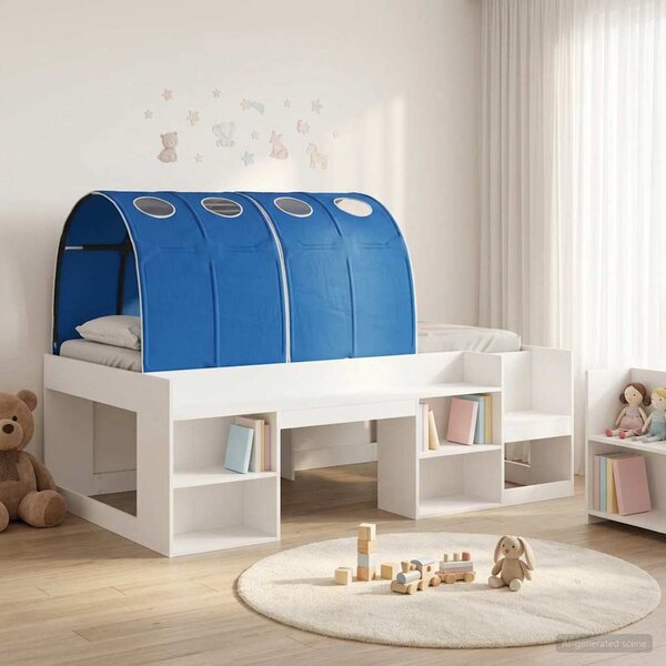 Krevet s tunelom 3 pcs Bijela i plava Konstrukcijsko drvo - Bijela / 98.5 x 200 cm