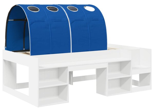 Krevet s tunelom 3 pcs Bijela i plava Konstrukcijsko drvo - Bijela / 98.5 x 200 cm