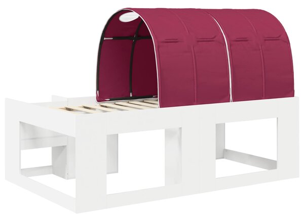 Krevet s tunelom 3 pcs Bijela i crvena Konstrukcijsko drvo - Bijela / 98.5 x 200 cm