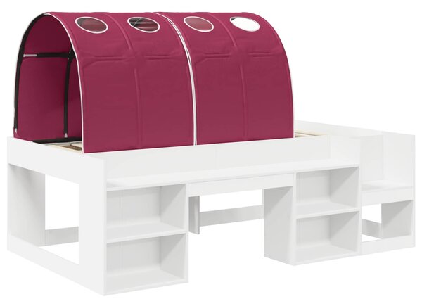 Krevet s tunelom 3 pcs Bijela i crvena Konstrukcijsko drvo - Bijela / 98.5 x 200 cm