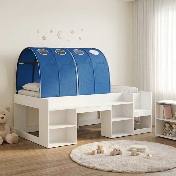 Krevet s tunelom 3 pcs Bijela i plava Konstruirano drvo - Bijela / 75 x 190 cm