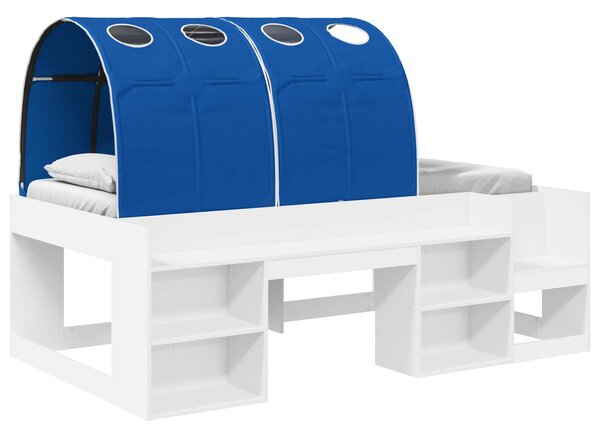Krevet s tunelom 3 pcs Bijela i plava Konstrukcijsko drvo - Bijela / 98.5 x 200 cm