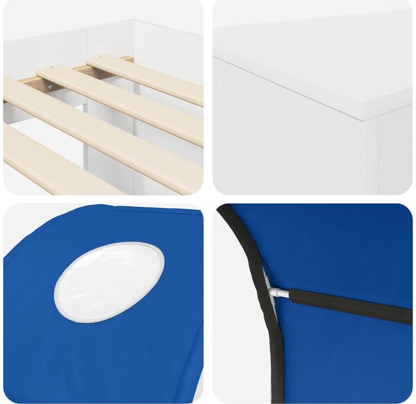 Krevet s Tunnels 4 pcs Artisian hrast i plava Konstruirano drvo - Smeđa / 123,6 x 163,2 x 75,1 cm