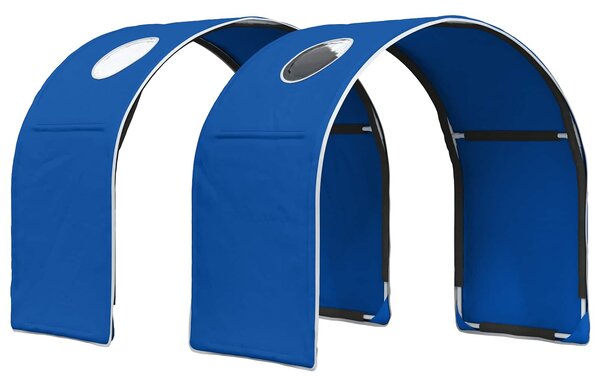 Krevet s Tunnels 4 pcs Bijela i plava Konstruirano drvo - Bijela / 80 x 160 cm