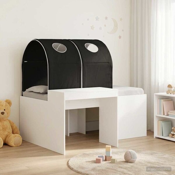 Krevet s Tunnels 4 pcs Artisian hrast i crna Konstruirano drvo - Smeđa / 123,6 x 163,2 x 75,1 cm