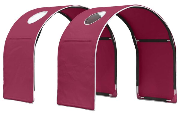 Krevet s Tunelom 4 pcs Bijela i crvena Konstruirano drvo - Bijela / 163 x 101,1 x 68,5 cm