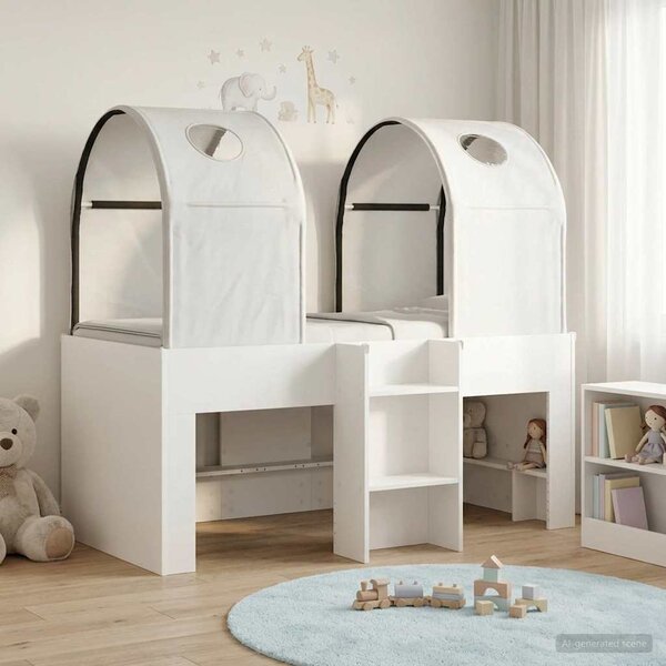 Krevet s Tunelom 4 pcs Bijela Konstruirano drvo - Bijela / 163 x 101,1 x 68,5 cm