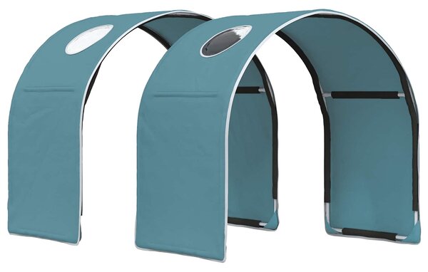 Krevet s Tunelom 4 pcs Bijela i svjetloplava Konstruirano drvo - Bijela / 163 x 101,1 x 68,5 cm
