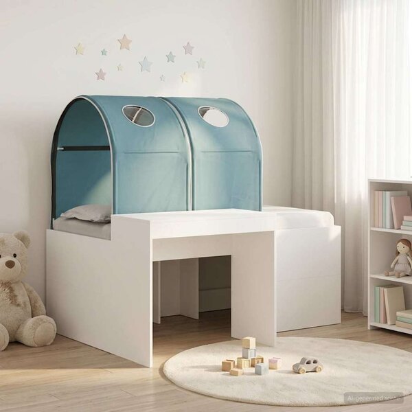 Krevet s Tunnels 4 pcs Artisian hrast i svijetlo plava - Smeđa / 123,6 x 163,2 x 75,1 cm