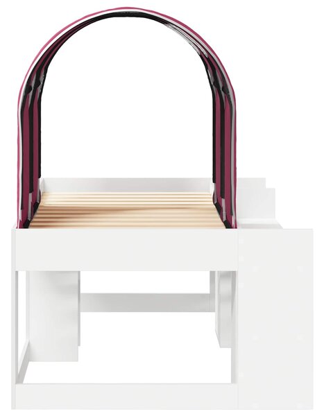Krevet s Tunnels 4 pcs Bijela i crvena Konstruirano drvo - Bijela / 80 x 160 cm