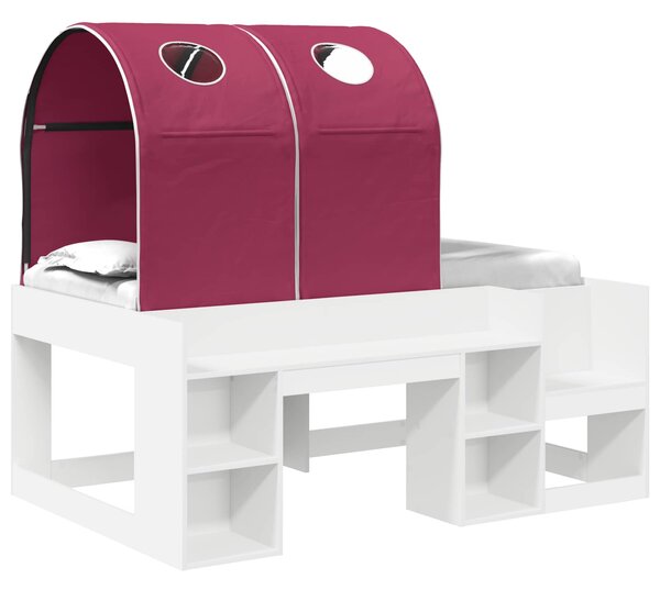 Krevet s Tunnels 4 pcs Bijela i crvena Konstruirano drvo - Bijela / 80 x 160 cm