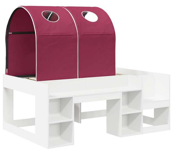 Krevet s Tunnels 4 pcs Bijela i crvena Konstruirano drvo - Bijela / 80 x 160 cm